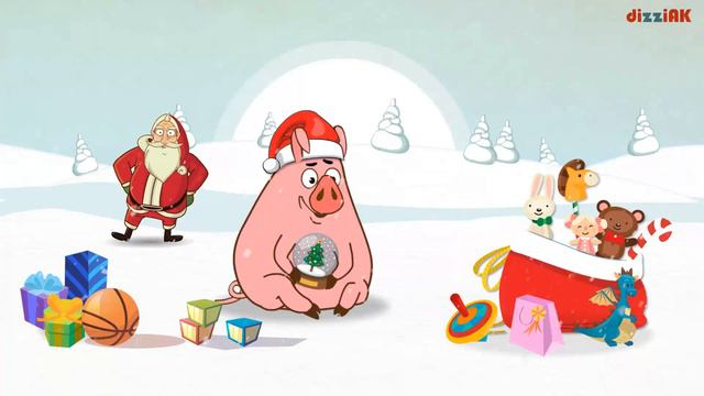 Happy New Year. Funny greeting. Santa's sleigh hijacked. Year of the pig. Animation greetings смотреть онлайн
