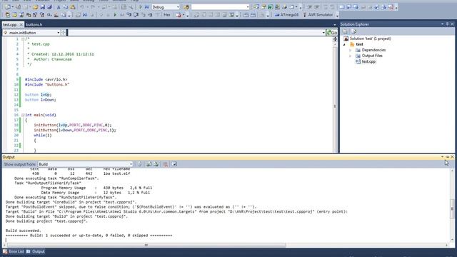 Библиотека опроса кнопок на C++ AVR GCC смотреть онлайн