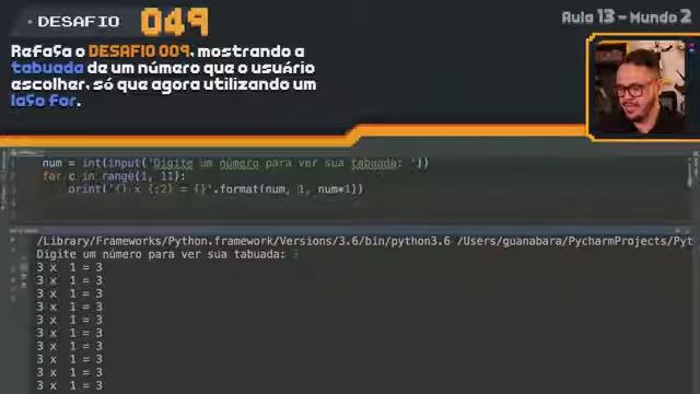 Exercício Python 049 Tabuada v 2 0 смотреть онлайн