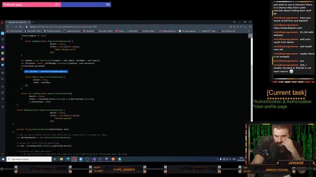 LiveStream C# Blazor App development Setting up Authorization and Authentication with JWT смотреть онлайн