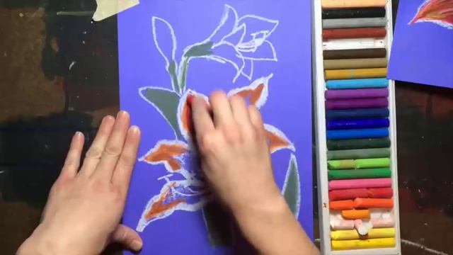 How to Draw an Oil Pastel Amaryllis Flower смотреть онлайн