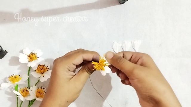 How to make Bidens Pilosa Paper flower | Easy Paper flower Craft | Flower making idea | Paper craft смотреть онлайн