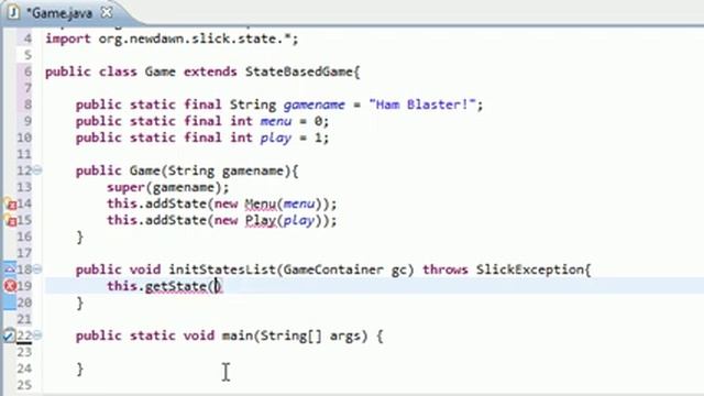 Java Game Development with Slick - 5 - initStatesList Method смотреть онлайн
