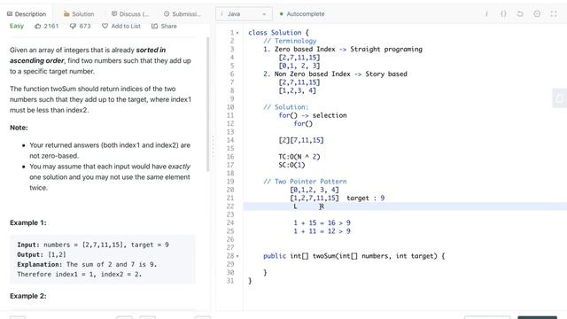 Two Sum - 2 (Sorted Array) | Leetcode in Tamil | Two Pointer | Clear Easy Solution in Tamil Proble смотреть онлайн