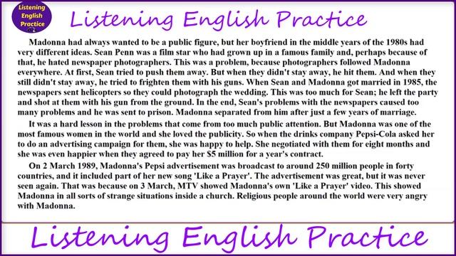 Learn English Through Story Madonna - Practice listening English смотреть онлайн