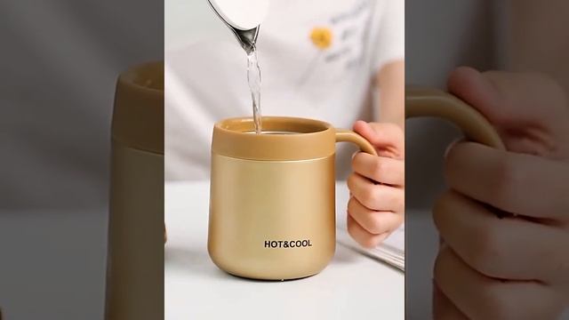 Coffee Thermos Cup Handle With Lid 350/500ML смотреть онлайн