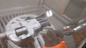 Работа фильтра циклон в самодельной пескоструйной камере.