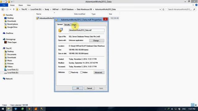 How to attach database "Adventure Works 2012" in SQL Server 2012 смотреть онлайн