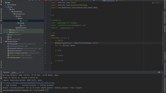 Part 3. Android MVVM + ROOM + Dependency Injection Studi Kasus Aplikasi Catatan - ROOM Database смотреть онлайн