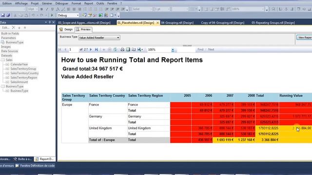 Reporting Service (SSRS) Tutorial Scope RunningValue ReportItems смотреть онлайн