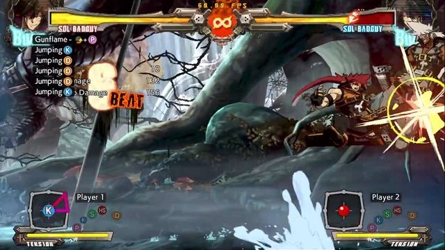 Guilty Gear Xrd REV2 - Sol BnB Combo - GF dustloop смотреть онлайн