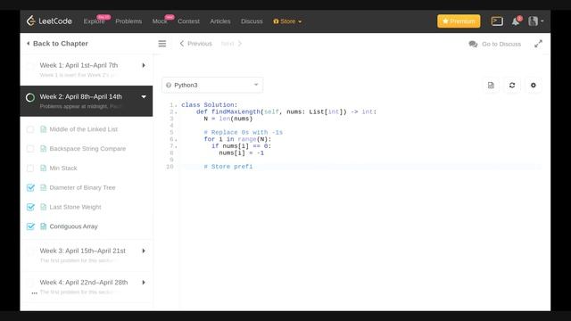 Leetcode Python Solution | Contiguous Array #525 смотреть онлайн