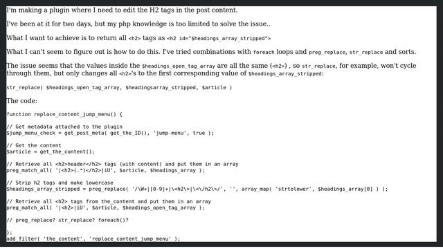 Wordpress: Replace an array (with identical values) with another array in the_content смотреть онлайн