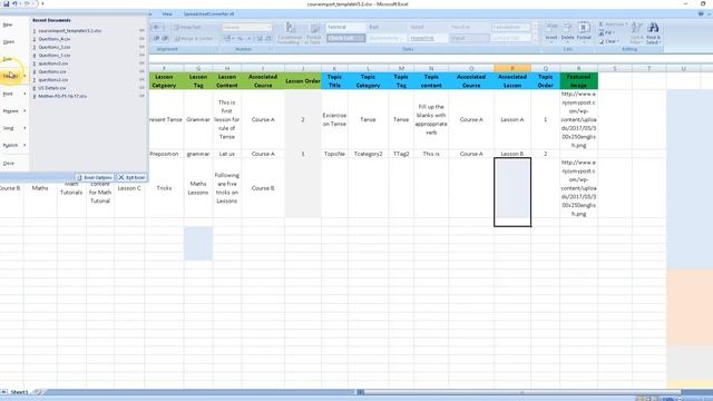 Import Courses from Excel Spreadsheet смотреть онлайн