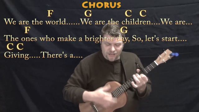 We Are the World (USA For Africa) Bariuke Cover Lesson with Chords/Lyrics - Capo 4th & 5th смотреть онлайн