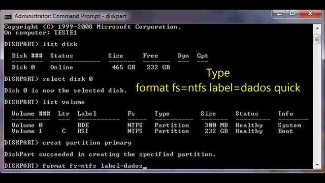 Diskpart Creating A Partition