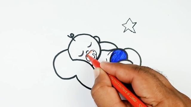 how to draw baby sleeping | Baby Drawing Easy | Simple Easy Baby Drawing | Distinguish Art смотреть онлайн