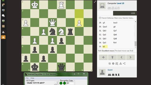 Internet Chess Killer vs Stockfish10 смотреть онлайн
