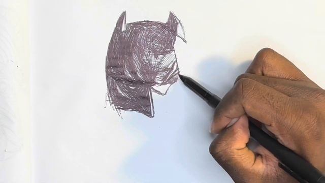 Ballpoint Pen Sketch of Christian Bales Batman смотреть онлайн