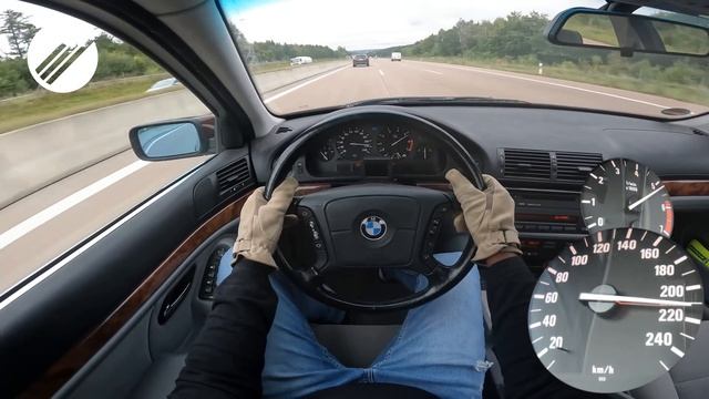 BMW E39 535i V8 TOP SPEED DRIVE ON GERMAN AUTOBAHN ?