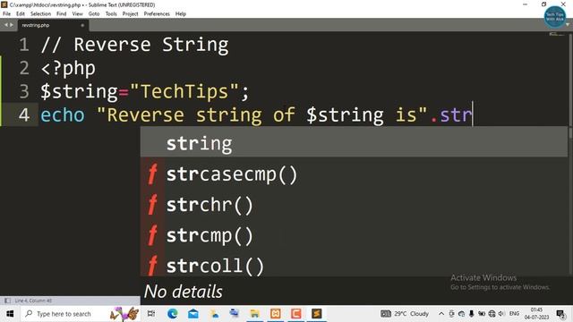 Write a PHP program to reverse given string. смотреть онлайн