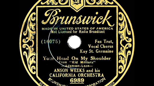 1934 Anson Weeks - Your Head On My Shoulder (Kay St. Germaine, vocal) смотреть онлайн