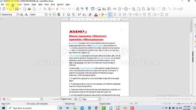 PARTS OF LIBRE OFFICE WRITER WINDOW смотреть онлайн