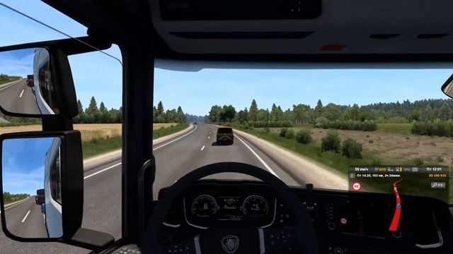 ETS2. Первый негабаритный груз. Машина сопровождения. смотреть онлайн