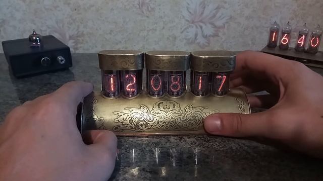 Ламповые стимпанк часы на ИН-14 модель №2 смотреть онлайн