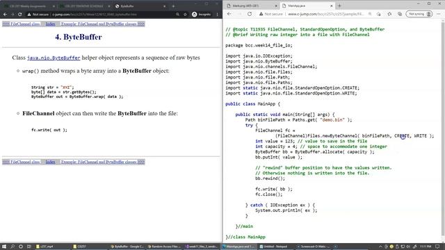 11.17 FileChannel and ByteBuffer example смотреть онлайн
