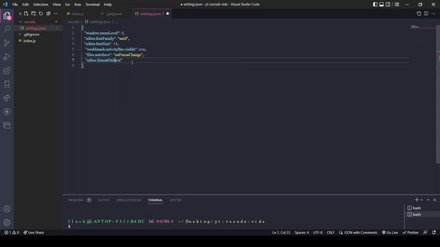 VS Code: format on save settings.json смотреть онлайн