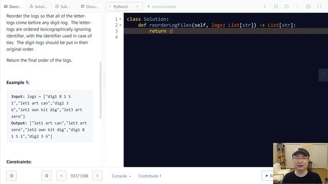 937. Reorder Data in Log Files - English Version смотреть онлайн