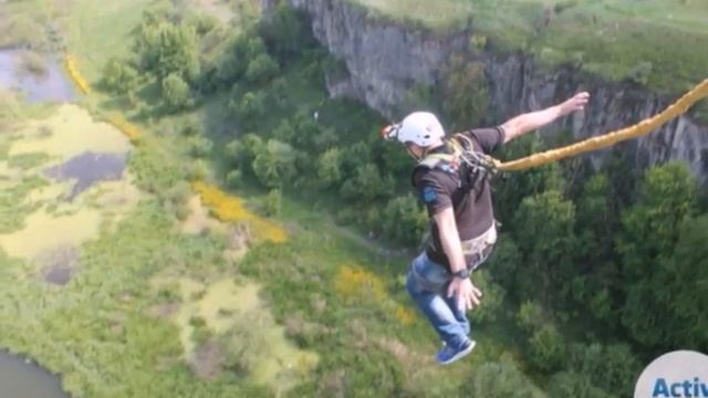 Роупджампинг, Каменец-Подольский, мост бегущая лань. смотреть онлайн