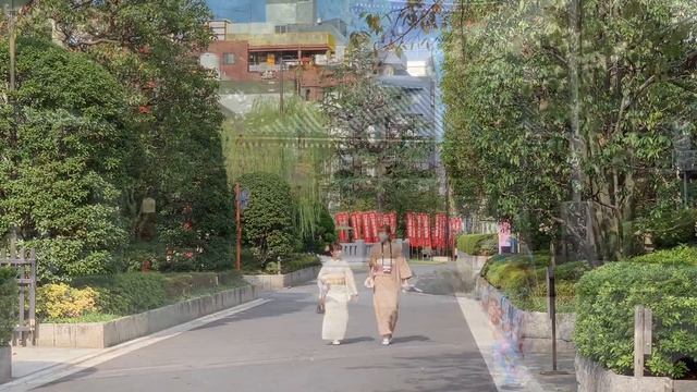 Стиль традиционной Японии. Прогулка в Токио. Стрит стайл в Асакуса. Как носят кимоно в городе. смотреть онлайн