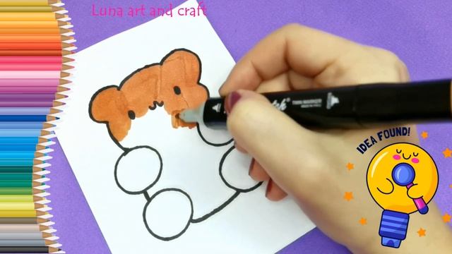 Легкие рисунки для детей Как нарисовать мишку Лалафанфан Рисунки для срисовки Vẽ con gấu смотреть онлайн