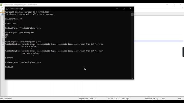 Type casting in Java | Java Tutorial for Beginners in Tamil смотреть онлайн
