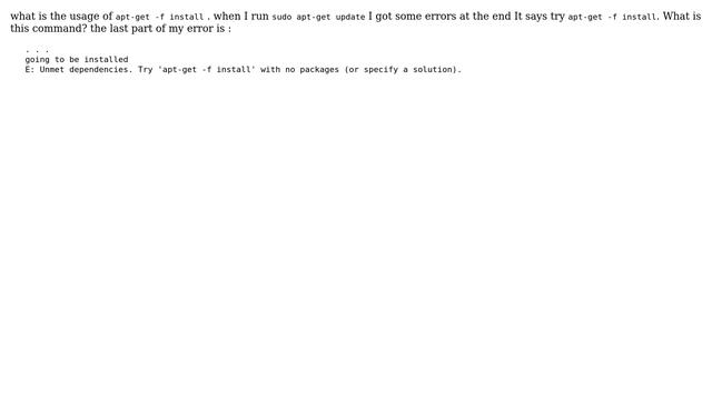 What is sudo apt-get -f install? смотреть онлайн