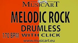 Drumless backing track with click, 170 bpm Melodic Rock