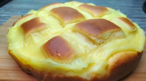 Яблочный пирог с заварным кремом. Простой рецепт с 1 яблоком.