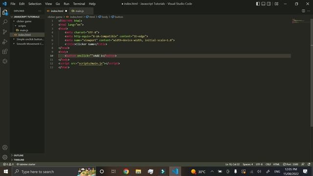 Your First HTML/JavaScript Clicker Game | #1 смотреть онлайн