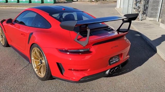 2019 Porsche 991.2 GT3RS Weissach Package w/Exposed Carbon Hood in Guards Red PCCB смотреть онлайн
