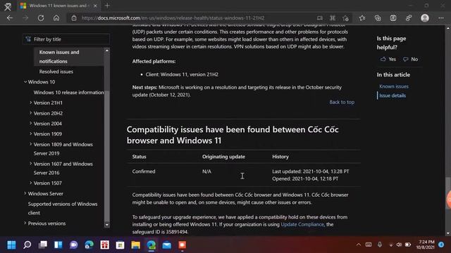 windows 11 21h2 known issues смотреть онлайн