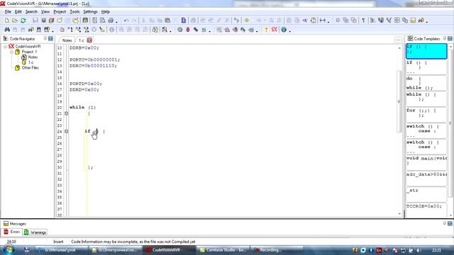 CodevisionAVR урок - первая программа смотреть онлайн