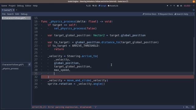 Intro to Steering Behaviors in Godot part 4: AI Following the Leader (tutorial) смотреть онлайн
