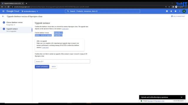 How To Perform In Place Upgrade To GCP SQL Instance | Inplace Upgrade PostgreSQL 12 To PostgreSQL 1