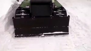 Чистка снега мотобуксировщиком