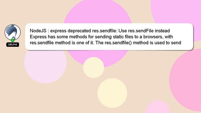 NodeJS : express deprecated res.sendfile: Use res.sendFile instead смотреть онлайн