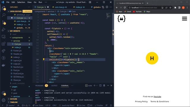 NEXT JS Project Challenge #3 | Create a Coin Toss / Flip animation in NEXT JS? | Code With Marish? смотреть онлайн