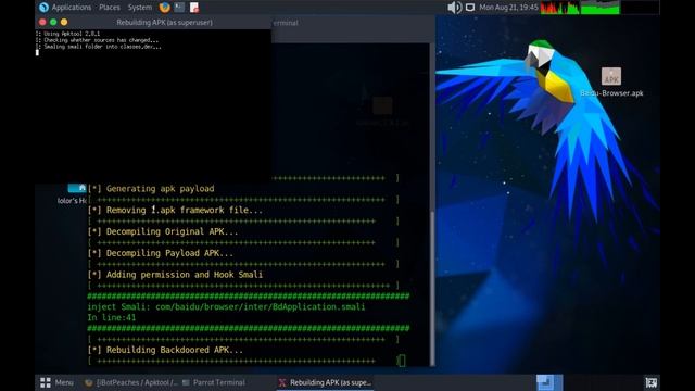Auto-Embed Payloads in APK#apkinjector #evil-droid#kalilinux смотреть онлайн