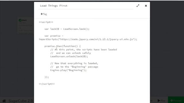 Twine 2.1: SugarCube 2.0: Loadscreen API смотреть онлайн